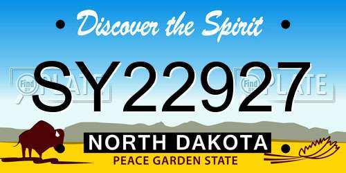 SY22927 North Dakota License Plate