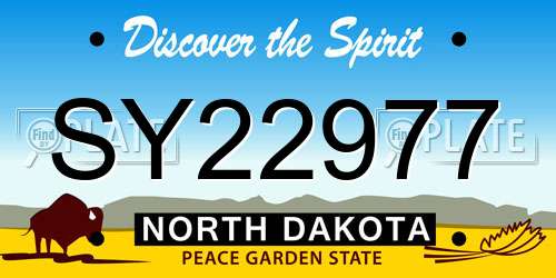 SY22977 North Dakota License Plate