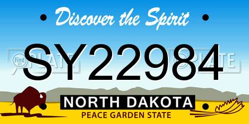 SY22984 North Dakota License Plate