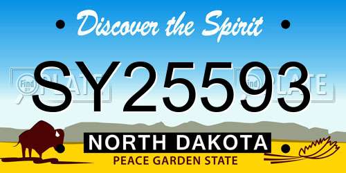 SY25593 North Dakota License Plate