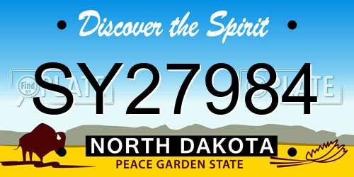 SY27984 North Dakota License Plate