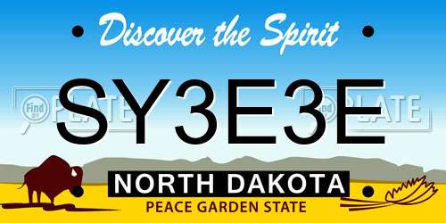 SY3E3E North Dakota License Plate