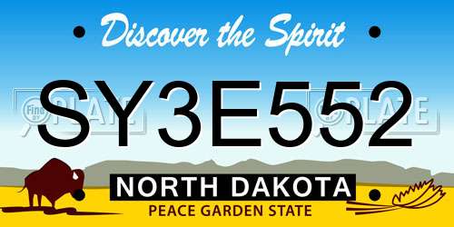 SY3E552 North Dakota License Plate