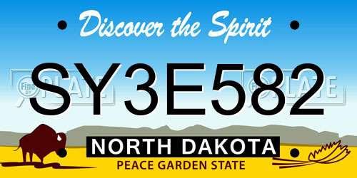 SY3E582 North Dakota License Plate