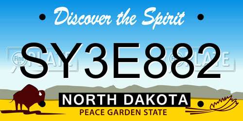 SY3E882 North Dakota License Plate