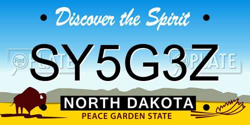 SY5G3Z North Dakota License Plate