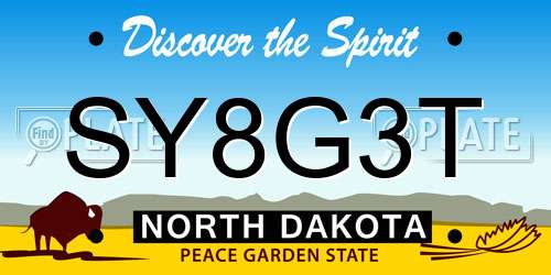 SY8G3T North Dakota License Plate