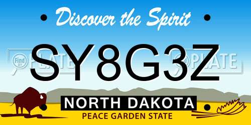 SY8G3Z North Dakota License Plate