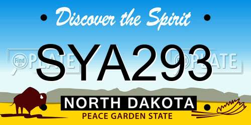 SYA293 North Dakota License Plate