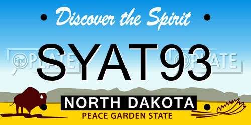 SYAT93 North Dakota License Plate