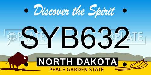 SYB632 North Dakota License Plate