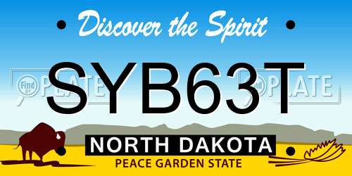 SYB63T North Dakota License Plate