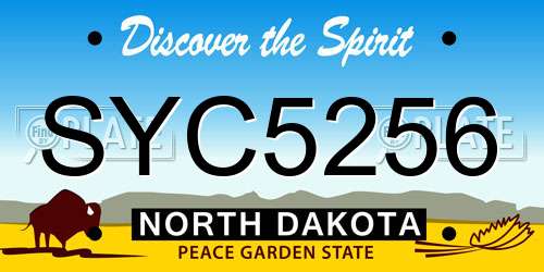 SYC5256 North Dakota License Plate