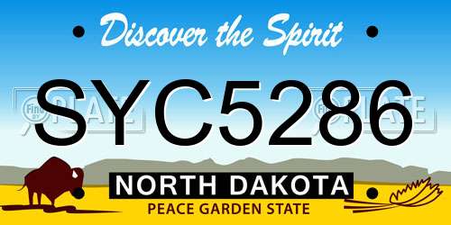 SYC5286 North Dakota License Plate