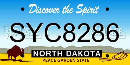 SYC8286 North Dakota License Plate