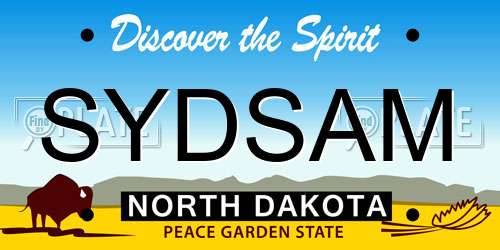 SYDSAM North Dakota License Plate