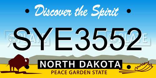 SYE3552 North Dakota License Plate