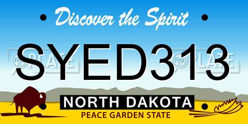 SYED313 North Dakota License Plate