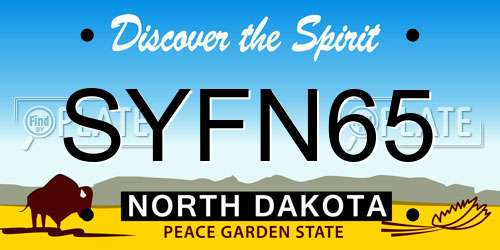 SYFN65 North Dakota License Plate