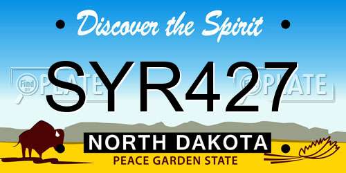 SYR427 North Dakota License Plate