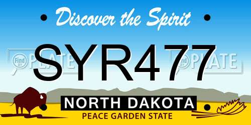SYR477 North Dakota License Plate