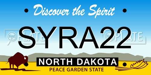 SYRA22 North Dakota License Plate