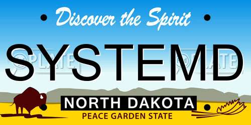 SYSTEMD North Dakota License Plate