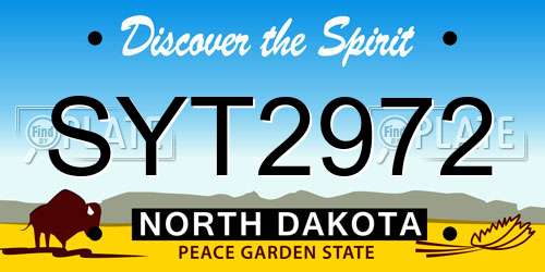 SYT2972 North Dakota License Plate