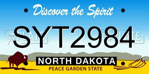 SYT2984 North Dakota License Plate