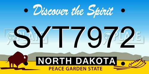 SYT7972 North Dakota License Plate