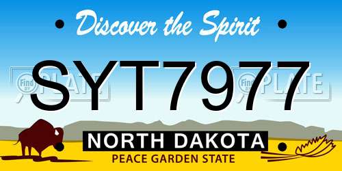 SYT7977 North Dakota License Plate