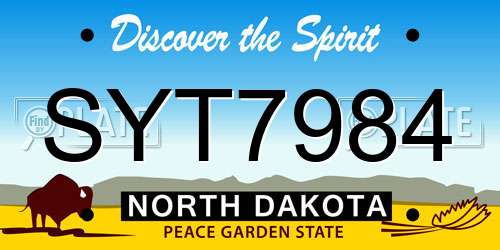 SYT7984 North Dakota License Plate
