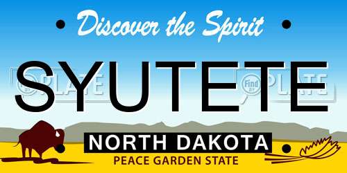 SYUTETE North Dakota License Plate