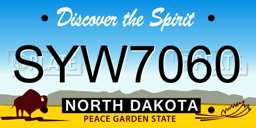 SYW7060 North Dakota License Plate