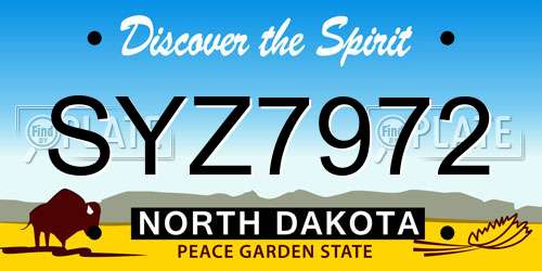 SYZ7972 North Dakota License Plate