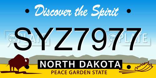 SYZ7977 North Dakota License Plate