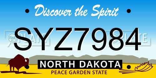 SYZ7984 North Dakota License Plate