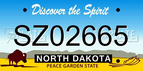 SZ02665 North Dakota License Plate