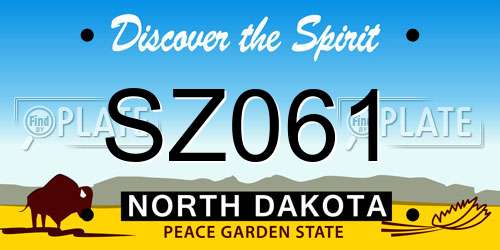 SZ061 North Dakota License Plate