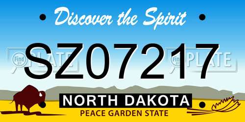SZ07217 North Dakota License Plate