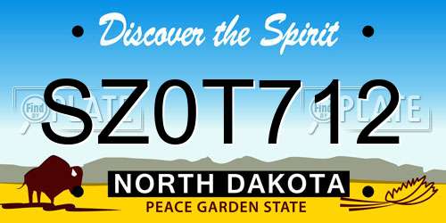 SZ0T712 North Dakota License Plate