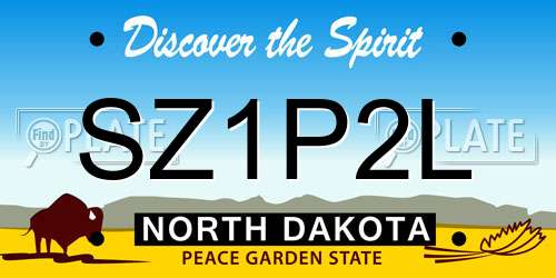 SZ1P2L North Dakota License Plate