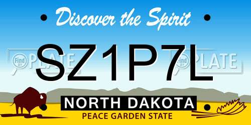 SZ1P7L North Dakota License Plate