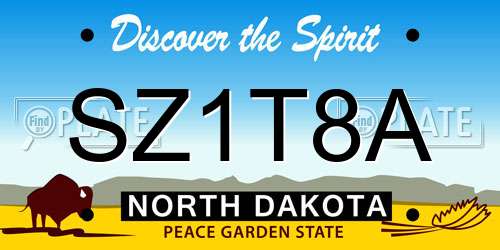 SZ1T8A North Dakota License Plate