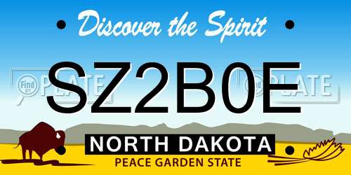 SZ2B0E North Dakota License Plate
