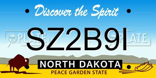 SZ2B9I North Dakota License Plate