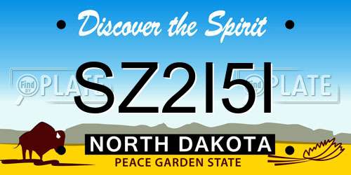 SZ2I5I North Dakota License Plate