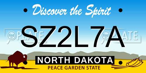 SZ2L7A North Dakota License Plate