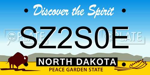 SZ2S0E North Dakota License Plate