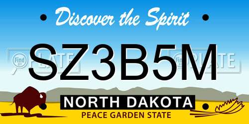 SZ3B5M North Dakota License Plate